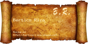 Bertics Riza névjegykártya